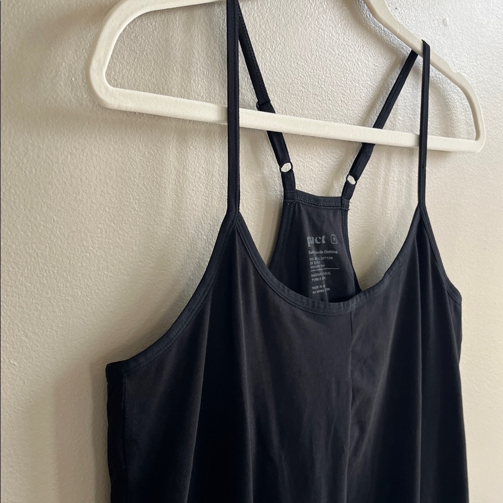 Pact Organic Cotton Cool Stretch Lounge Black Racerback Jumpsuit size medium - Picture 9 of 16
